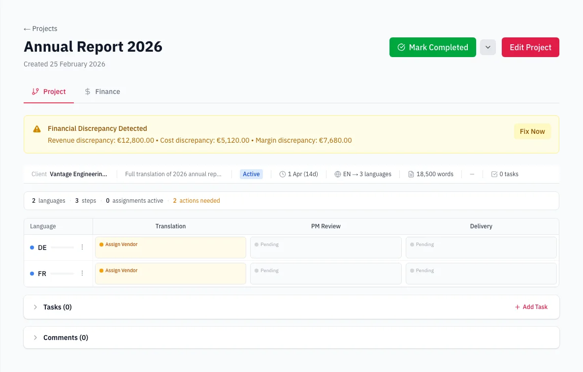 Screenshot of Vendor Cascade